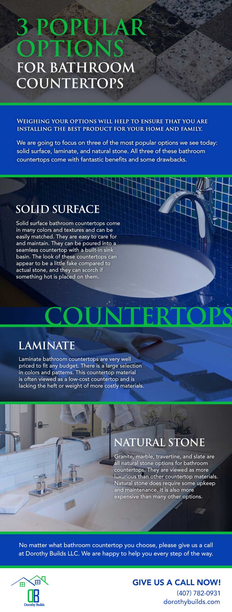 Bathroom Countertops: Pros and Cons of Three Popular Options